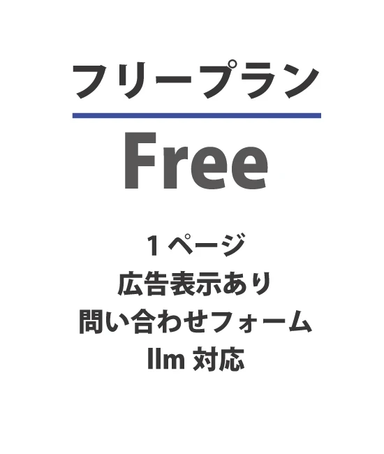 フリープラン｜無料で始められるホームページ作成ツール｜ビルドセルフ｜ノーコードであなたのアイデアをハイスピードでホームページに反映。